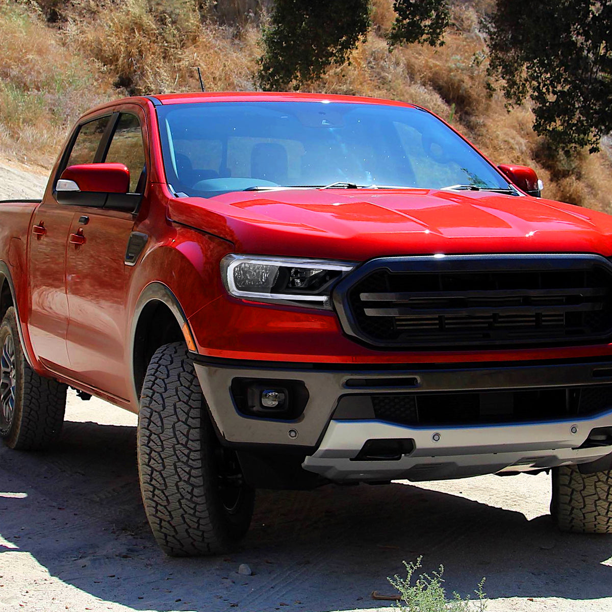 2019-2023 Ford Ranger XL XLT Factory Style Replacement Headlights with LED Bar Turn Signal (Matte Black Housing/Clear Lens)