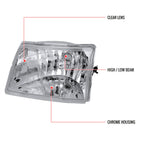 1998-2000 Ford Ranger Factory Style Crystal Headlights (Chrome Housing/Clear Lens)