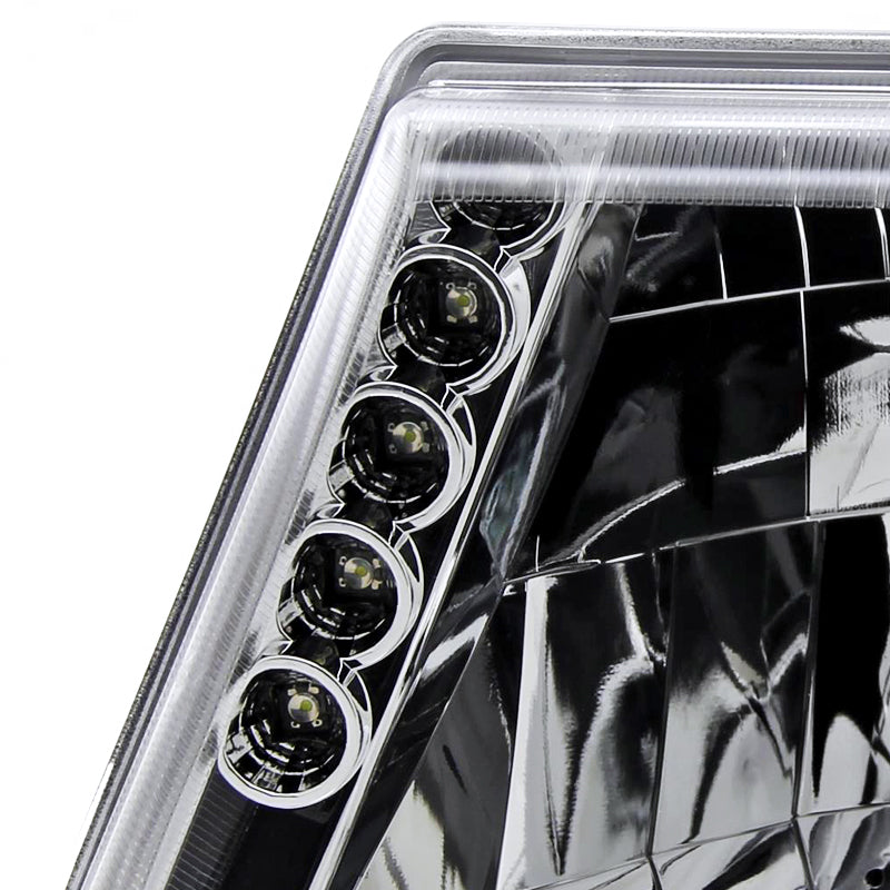 1998-2000 Ford Ranger Factory Style Headlights (Chrome Housing/Clear Lens)