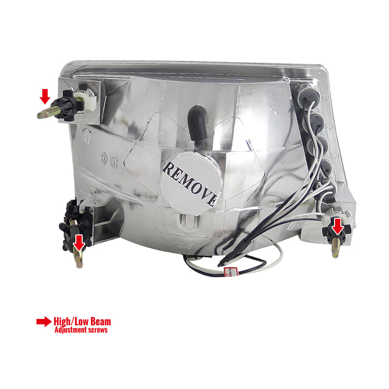 1998-2000 Ford Ranger Factory Style Headlights (Chrome Housing/Clear Lens)
