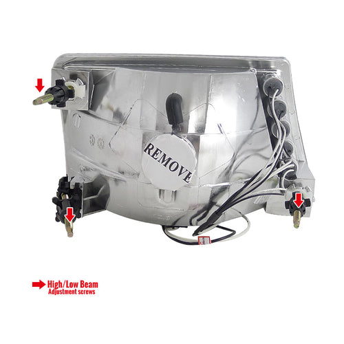 1998-2000 Ford Ranger Factory Style Headlights (Chrome Housing/Clear Lens)