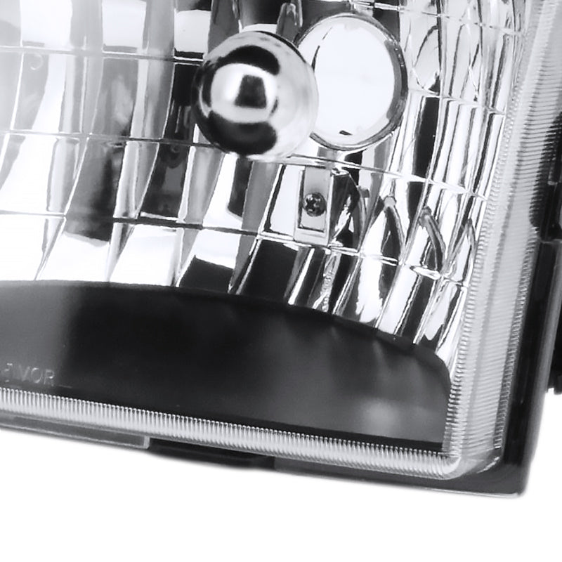 1998-2000 Ford Ranger Factory Style Crystal Headlights (Matte Black Housing/Clear Lens)
