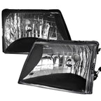 1998-2000 Ford Ranger Factory Style Crystal Headlights (Matte Black Housing/Clear Lens)
