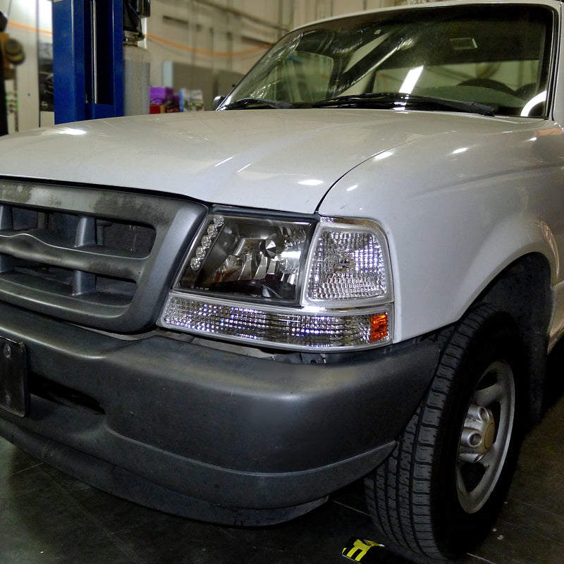 1998-2000 Ford Ranger Factory Style Headlights (Matte Black Housing/Clear Lens)