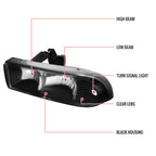 1998-2004 Chevrolet S10/Blazer Factory Style Headlights (Matte Black Housing/Clear Lens)