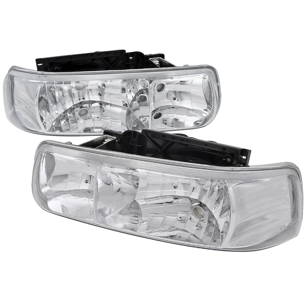 1999-2006 Chevrolet Silverado/Tahoe/Suburban Factory Style Headlights (Chrome Housing/Clear Lens)
