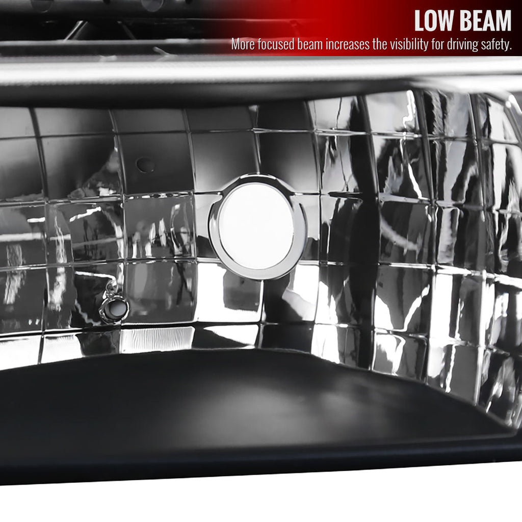 1999-2006 Chevrolet Silverado/Tahoe/Suburban Factory Style Headlights (Matte Black Housing/Clear Lens)