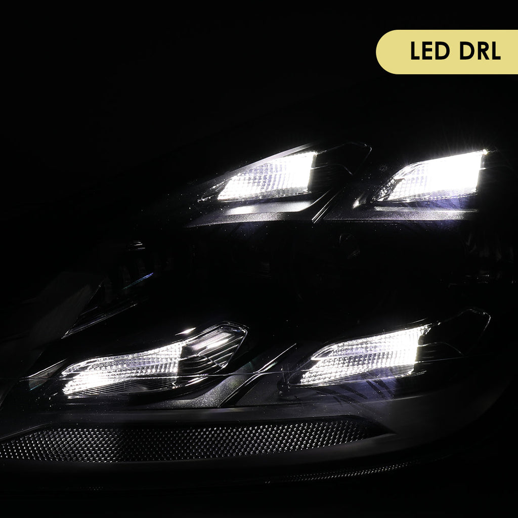 2008-2010 Porsche Cayenne 957 LED Projector w/ DRL Headlights (Matte Black Housing / Glossy Black Accents / Clear Lens)