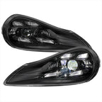 2008-2010 Porsche Cayenne 957 LED Projector w/ DRL Headlights (Matte Black Housing / Glossy Black Accents / Clear Lens)