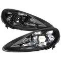 2011-2014 Porsche Cayenne 958.1 Matrix Style LED Porjector w/ LED DRL Headlights (Matte Black Housing / Glossy Black Accents / Clear Lens)