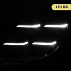 2015-2017 Porsche Cayenne 958.2 Matrix Style LED Projector Headlights w/ DRL for Dynamic Function  (Matte Black Housing / Glossy Black Accents / Clear Lens)
