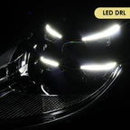 2015-2018 Porsche Macan 95B.1 Matrix Style LED Projector Headlights w/ DRL for Dynamic Function  (Matte Black Housing / Glossy Black Accents / Clear Lens)