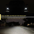 2015-2018 Porsche Macan 95B.1 Matrix Style LED Projector Headlights w/ DRL for non-Dynamic Function  (Matte Black Housing / Glossy Black Accents / Clear Lens)
