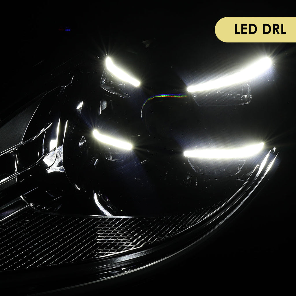 2015-2018 Porsche Macan 95B.1 Matrix Style LED Projector Headlights w/ DRL for non-Dynamic Function  (Matte Black Housing / Glossy Black Accents / Clear Lens)