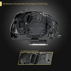 2019-2024 Porsche Macan 95B.2 Matrix Style LED Projector Headlights w/ DRL for non-Dynamic Function  (Matte Black Housing / Glossy Black Accents / Clear Lens)