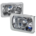 Universal 4"x6" H4 Projector Headlights (Chrome Housing/Glass Lens)