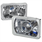 Universal 4"x6" H4 Projector Headlights (Chrome Housing/Glass Lens)