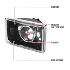 Universal 4"x6" H4 Projector Headlights (Matte Black Housing/Glass Lens)