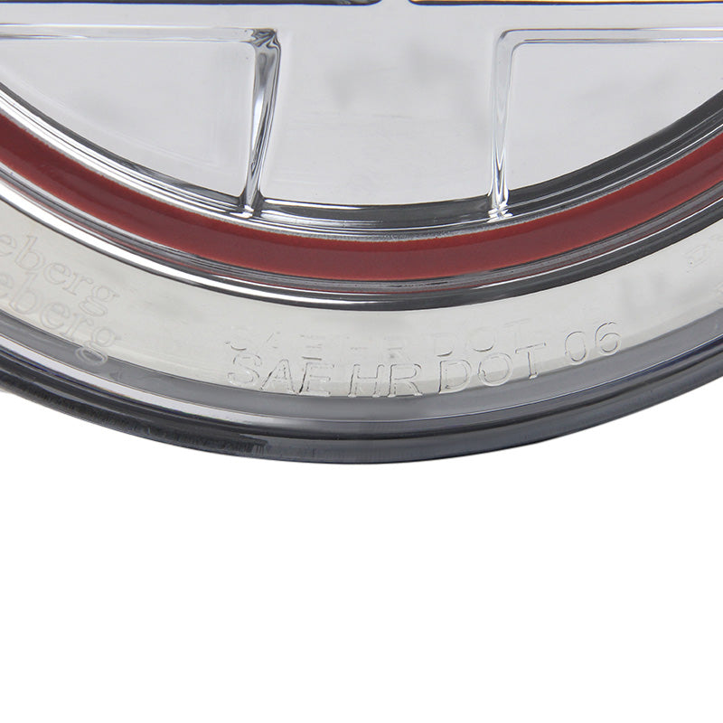 Universal 7" Cree LED Red Rim Projector Headlight - 1PC (Chrome Housing/Clear Lens)