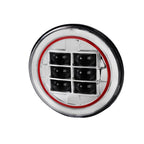 Universal 7" Cree LED Red Rim Projector Headlight - 1PC (Chrome Housing/Clear Lens)