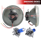 Universal 7" Round H4 Projector Headlights (Chrome Housing/Clear Lens)