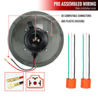 Universal 7" Round H4 Projector Headlights (Chrome Housing/Clear Lens)
