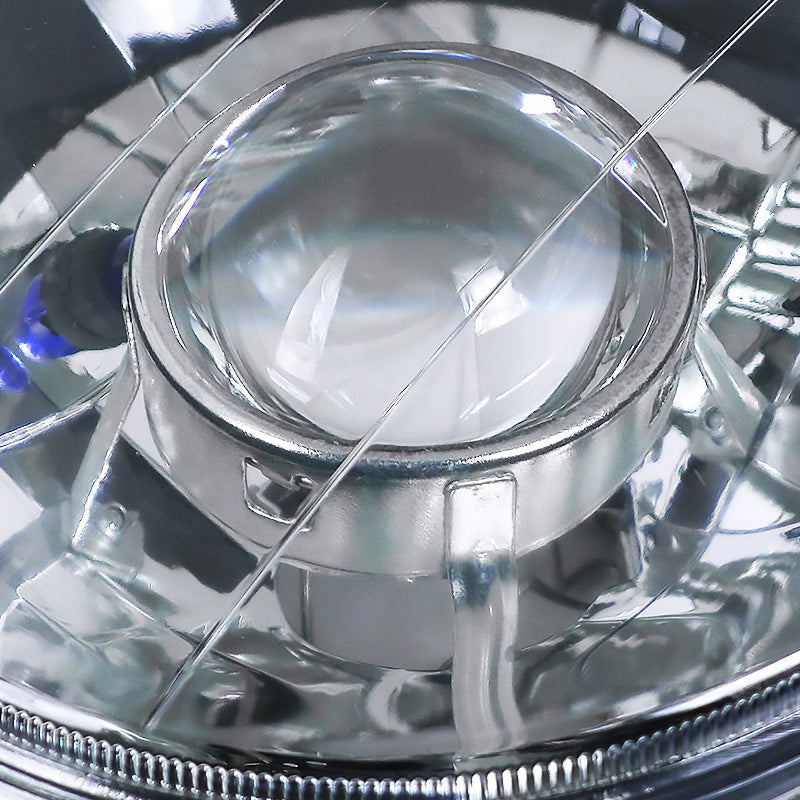 Universal 7" Round H4 Projector Headlights (Matte Black Housing/Clear Lens)