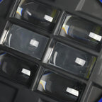 Universal 7" Round Cree LED Blue Rim Halo Projector Headlight - 1PC (Matte Black Housing/Clear Lens)