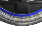 Universal 7" Round Cree LED Blue Rim Halo Projector Headlight - 1PC (Matte Black Housing/Clear Lens)