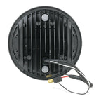 Universal 7" Round Cree LED Blue Rim Halo Projector Headlight - 1PC (Matte Black Housing/Clear Lens)