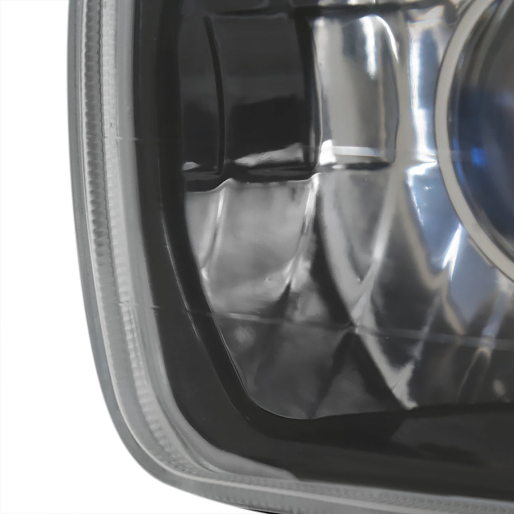 Universal 7"x6" H4 Projector Headlights (Matte Black Housing/Clear Lens)