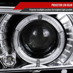 1988-1999 Chevrolet  C/K C10/Blazer/Tahoe/Yukon/Sierra/Silverado Dual Halo Projector Headlights (Chrome Housing/Clear Lens)