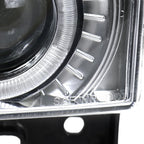 1988-1999 Chevrolet  C/K C10/Blazer/Tahoe/Yukon/Sierra/Silverado Dual Halo Projector Headlights (Chrome Housing/Clear Lens)