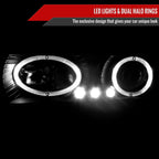 1988-1999 Chevrolet  C/K C10/Blazer/Tahoe/Yukon/Sierra/Silverado Dual Halo Projector Headlights (Matte Black Housing/Clear Lens)