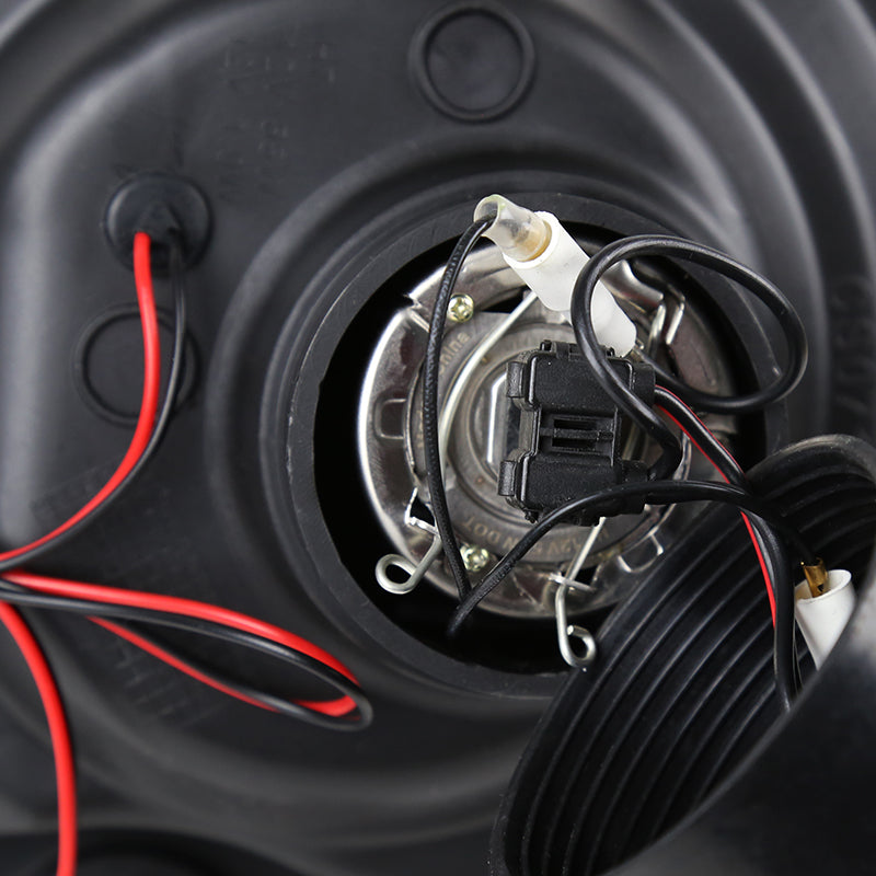 1997-2001 Jeep Cherokee Halo Projector Headlights w/ SMD LED Light Strip (Matte Black Housing/Clear Lens)