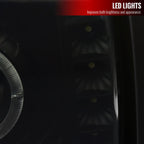 1997-2001 Jeep Cherokee Halo Projector Headlights w/ SMD LED Light Strip (Black Housing/Smoked Lens)