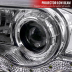1999-2004 Ford F-250/F-350/F-450/F-550/Excursion Projector Headlights w/ SMD LED Light Strip (Chrome Housing/Clear Lens)