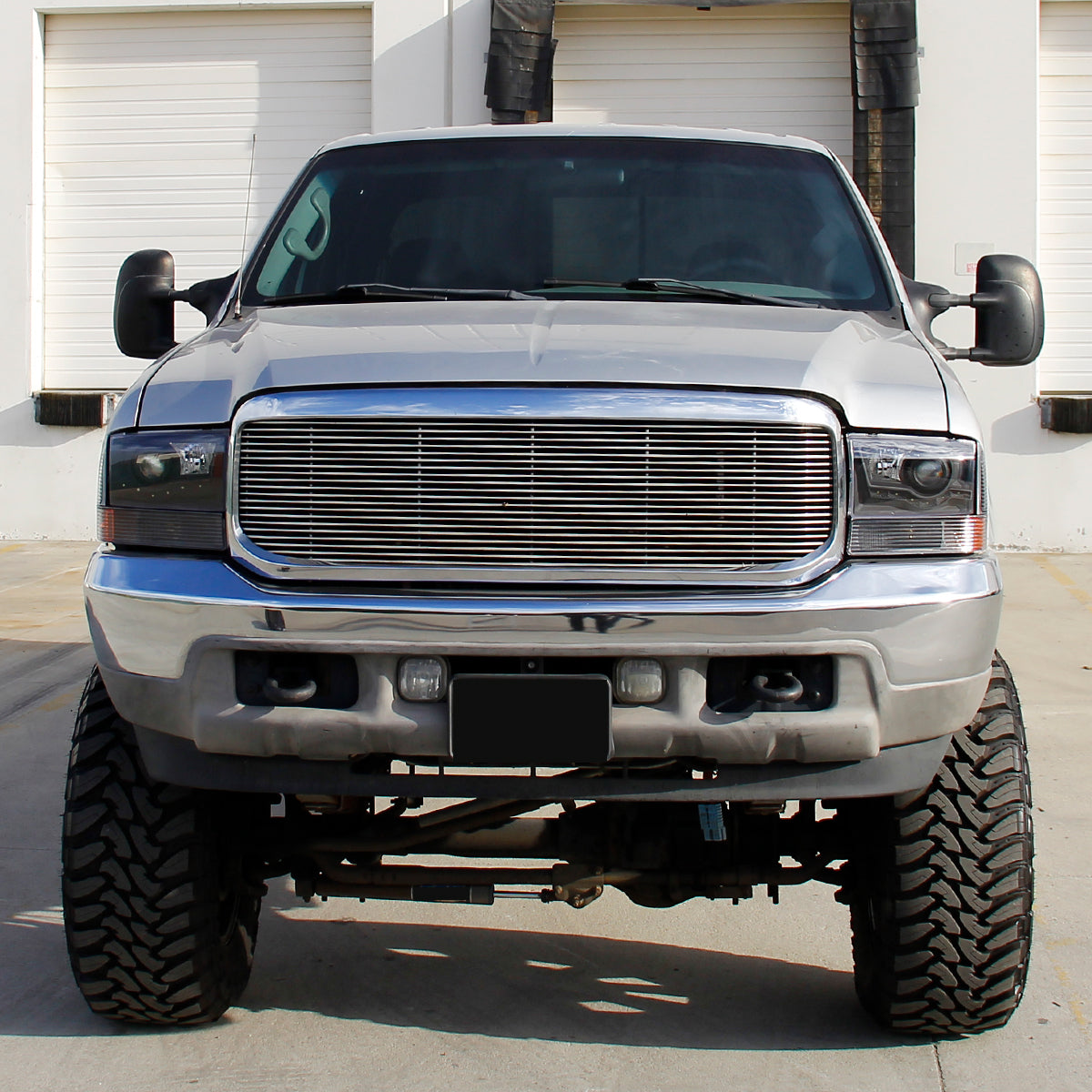 1999-2004 Ford F-250/F-350/F-450/F-550/Excursion Projector Headlights w/ SMD LED Light Strip (Matte Black Housing/Clear Lens)