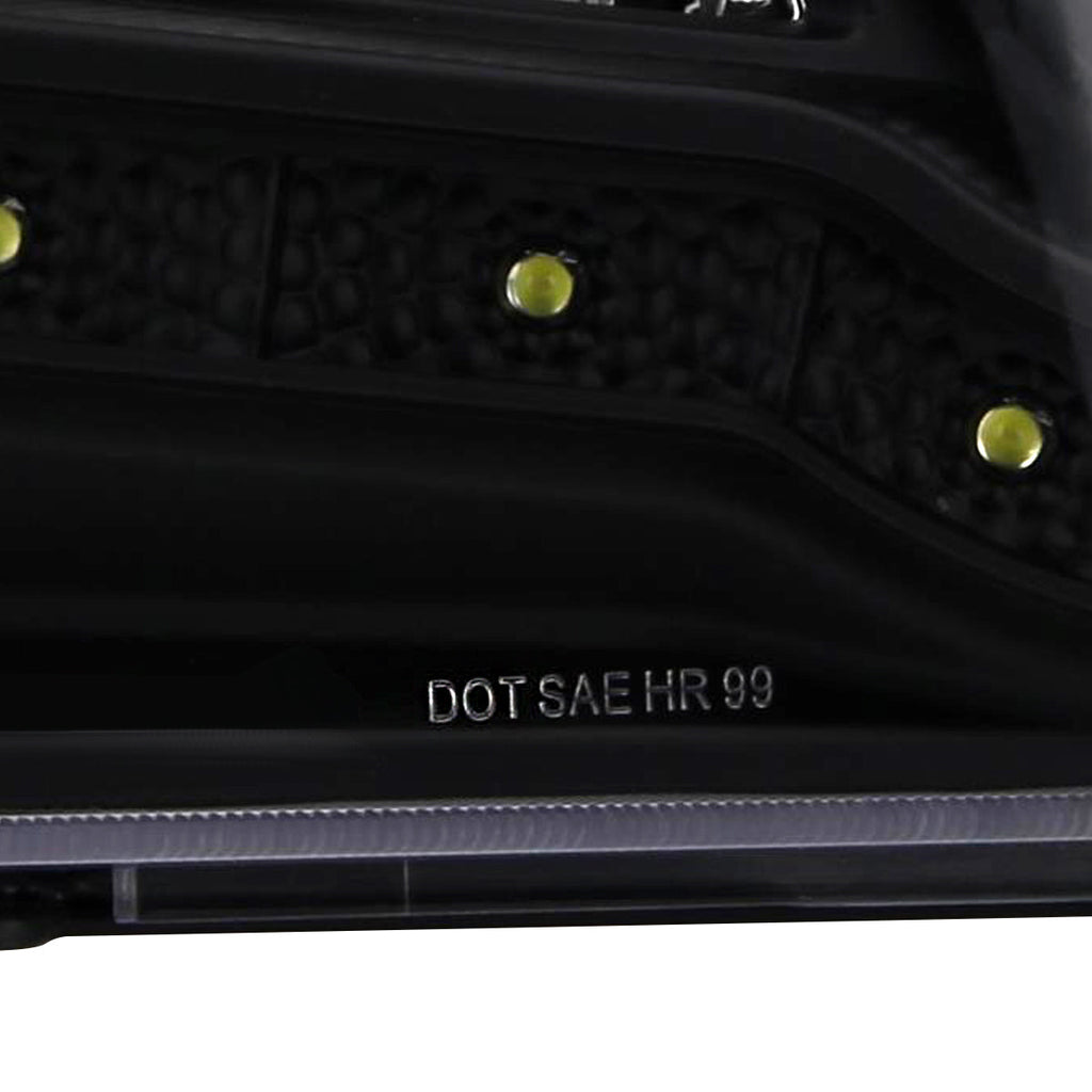 1999-2004 Ford F-250/F-350/F-450/F-550/Excursion Projector Headlights w/ SMD LED Light Strip (Matte Black Housing/Clear Lens)