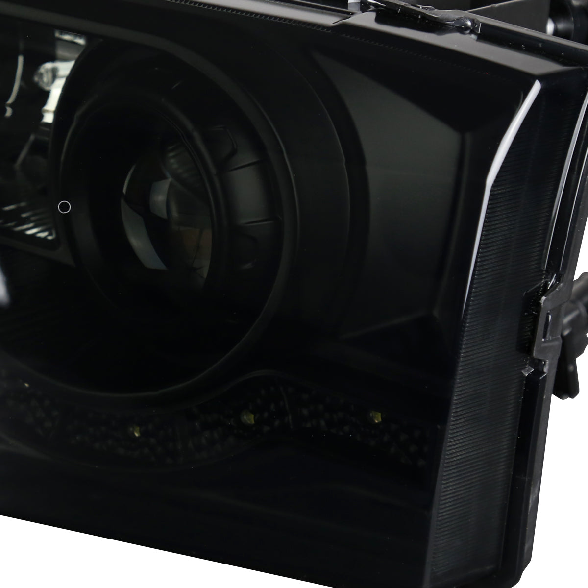 1999-2004 Ford F-250/F-350/F-450/F-550/Excursion Projector Headlights w/ SMD LED Light Strip (Black Housing/Smoked Lens)