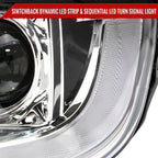 2019-2022 Ford Ranger Switchback Sequential LED Bar Projector Headlights (Chrome Housing/Clear Lens)