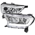 2019-2022 Ford Ranger Switchback Sequential LED Bar Projector Headlights (Chrome Housing/Clear Lens)