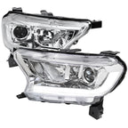 2019-2022 Ford Ranger Switchback Sequential LED Bar Projector Headlights (Chrome Housing/Clear Lens)