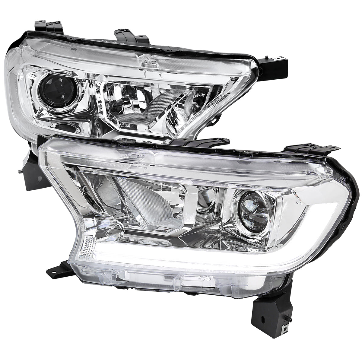 2019-2022 Ford Ranger Switchback Sequential LED Bar Projector Headlights (Chrome Housing/Clear Lens)