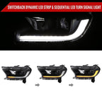 2019-2022 Ford Ranger Switchback Sequential LED Bar Projector Headlights (Matte Black Housing/Clear Lens)