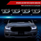 2019-2022 Ford Ranger Switchback Sequential LED Bar Projector Headlights (Matte Black Housing/Clear Lens)