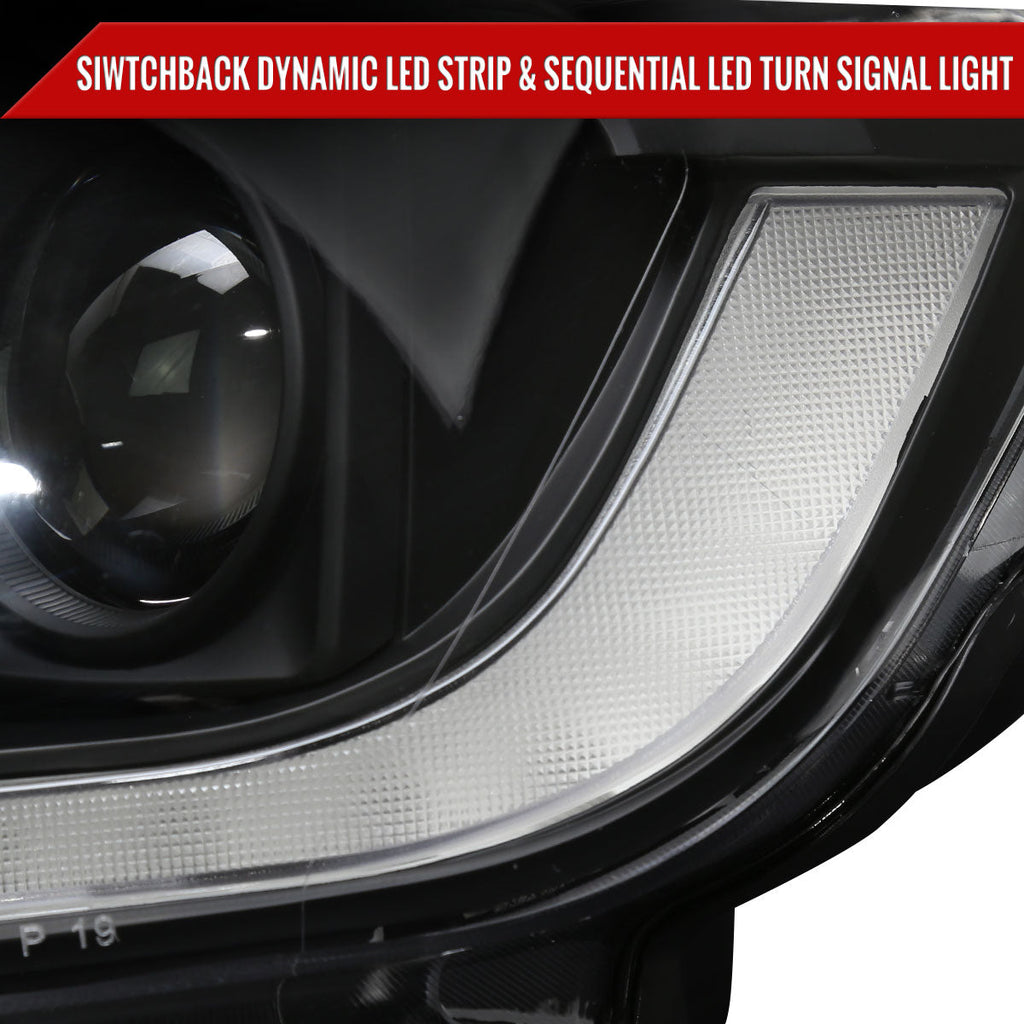 2019-2022 Ford Ranger Switchback Sequential LED Bar Projector Headlights (Matte Black Housing/Clear Lens)