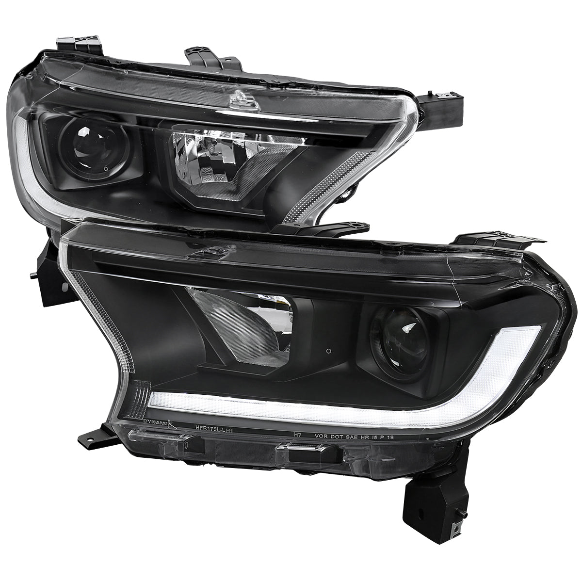 2019-2022 Ford Ranger Switchback Sequential LED Bar Projector Headlights (Matte Black Housing/Clear Lens)