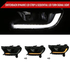 2019-2022 Ford Ranger Switchback Sequential LED Bar Projector Headlights (Matte Black Housing/Smoked Lens)