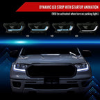 2019-2022 Ford Ranger Switchback Sequential LED Bar Projector Headlights (Matte Black Housing/Smoked Lens)